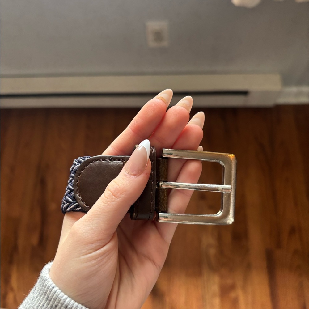 Brown and Navy woven stretch belt